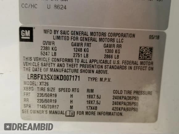 ✅ 2019 Buick Envision Premium • VIN: LRBFX3SX0KD007171 • Лот: 84611935. Опубликован ранее на Copart с пробегом 43 491 миль. Бесплатный доступ к архиву аукционных продаж из США и подробный отчёт об истории автомобиля на DreamBid. Изображение 12.