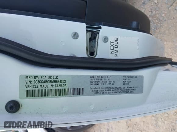 ✅ 2021 Chrysler 300 S • VIN: 2C3CCABG5MH634303 • Lot: 42794120. Listed on IAAI with 94,597 mi. Free auction sales archive from the USA and detailed vehicle history report at DreamBid. Image 9.