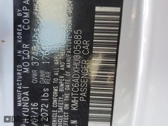 ✅ 2017 Hyundai Veloster • VIN: KMHTC6ADXHU305885 • Lot: 78654574. Wystawiony na Copart z przebiegiem 100 391 mil. Bezpłatny archiwum sprzedaży aukcyjnych z USA i szczegółowy raport historii pojazdu na DreamBid. Zdjęcie 12.