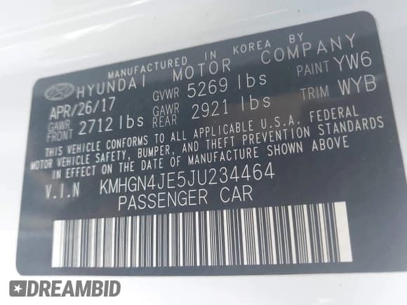 ✅ 2018 Genesis G80 3.8L • VIN: KMHGN4JE5JU234464 • Lot: 42475378. Listed on IAAI with 86,243 mi. Free auction sales archive from the USA and detailed vehicle history report at DreamBid. Image 9.