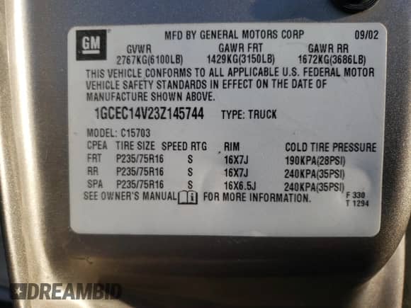 2003 Chevrolet Silverado 1500 Work Truck с VIN 1GCEC14V23Z145744, выставлен на аукционе Copart как лот 31887491 с пробегом 180 138 миль миль и Списание • Salvage title. История ставок и продаж доступна на DreamBid. Изображение 10.