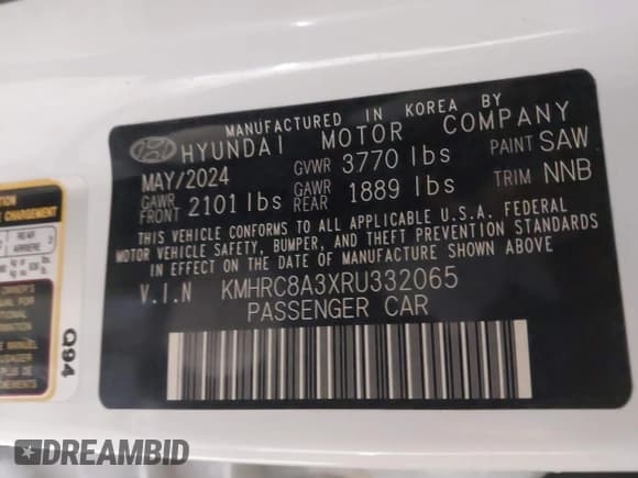 ✅ 2024 Hyundai Venue SEL • VIN: KMHRC8A3XRU332065 • Lot: 41328678. Wystawiony na IAAI z przebiegiem 3 787 mil. Bezpłatny archiwum sprzedaży aukcyjnych z USA i szczegółowy raport historii pojazdu na DreamBid. Zdjęcie 9.
