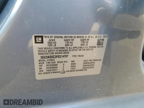 ✅ 2015 Chevrolet Silverado 1500 LTZ • VIN: 3GCUKSEC3FG314787 • Лот: 65435324. Опубликован ранее на Copart с пробегом 142 148 миль. Бесплатный доступ к архиву аукционных продаж из США и подробный отчёт об истории автомобиля на DreamBid. Изображение 12.