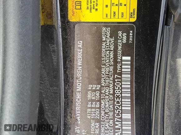 ✅ 2012 BMW Z4 sDrive35i • VIN: WBALM7C52CE385017 • Lot: 43223005. Wystawiony na Copart z przebiegiem 87 408 mil. Bezpłatny archiwum sprzedaży aukcyjnych z USA i szczegółowy raport historii pojazdu na DreamBid. Zdjęcie 12.