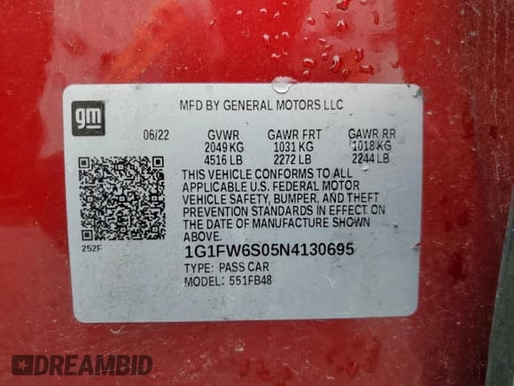 ✅ 2022 Chevrolet Bolt EV 1LT • VIN: 1G1FW6S05N4130695 • Lot: 66770894. Wystawiony na Copart z przebiegiem 36 267 mil. Bezpłatny archiwum sprzedaży aukcyjnych z USA i szczegółowy raport historii pojazdu na DreamBid. Zdjęcie 14.