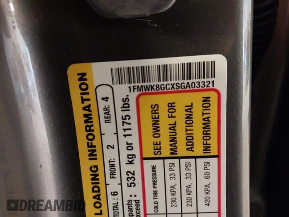 ✅ 2025 Ford Explorer ST • VIN: 1FMWK8GCXSGA03321 • Lot: 43095335. Listed on IAAI with 12,387 mi. Free auction sales archive from the USA and detailed vehicle history report at DreamBid. Image 9.