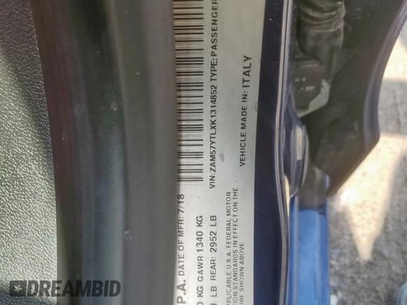 ✅ 2019 Maserati Ghibli S Q4 GranLusso • VIN: ZAM57YTLXK1314852 • Лот: 57272105. Опубликован ранее на Copart с пробегом 19 175 миль. Бесплатный доступ к архиву аукционных продаж из США и подробный отчёт об истории автомобиля на DreamBid. Изображение 12.