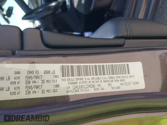 2020 Jeep Grand Cherokee Altitude z VIN 1C4RJEAG1LC245566, wystawiony jako IAAI lot #42699269 z przebiegiem 130 271 mil mil oraz . Historia ofert i sprzedaży dostępna na DreamBid. Obrazek 9.