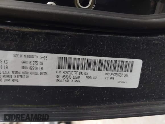 ✅ 2015 Dodge Charger RT • VIN: 2C3CDXCT7FH841015 • Лот: 43367947. Опубликован ранее на IAAI с пробегом 174 477 миль. Бесплатный доступ к архиву аукционных продаж из США и подробный отчёт об истории автомобиля на DreamBid. Изображение 9.