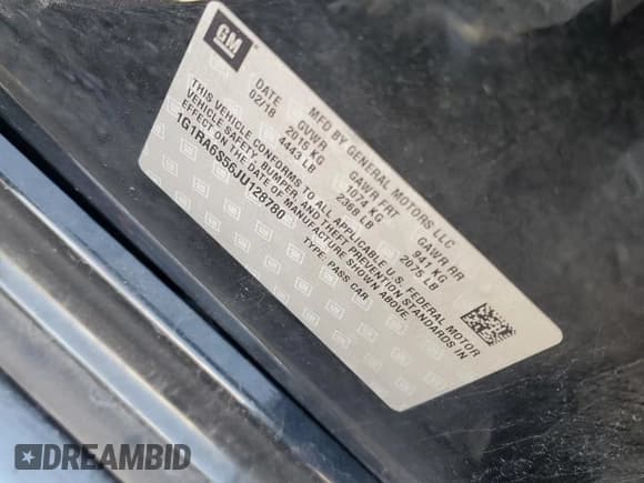 ✅ 2018 Chevrolet Volt LT • VIN: 1G1RA6S56JU128780 • Lot: 51739664. Wystawiony na Copart z przebiegiem 66 261 mil. Bezpłatny archiwum sprzedaży aukcyjnych z USA i szczegółowy raport historii pojazdu na DreamBid. Zdjęcie 12.