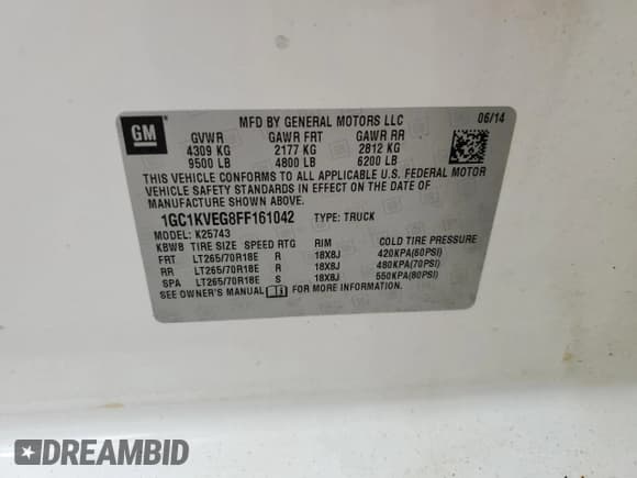 ✅ 2015 Chevrolet Silverado 2500HD LT • VIN: 1GC1KVEG8FF161042 • Lot: 52849325. Wystawiony na Copart z przebiegiem Nie podano. Bezpłatny archiwum sprzedaży aukcyjnych z USA i szczegółowy raport historii pojazdu na DreamBid. Zdjęcie 13.