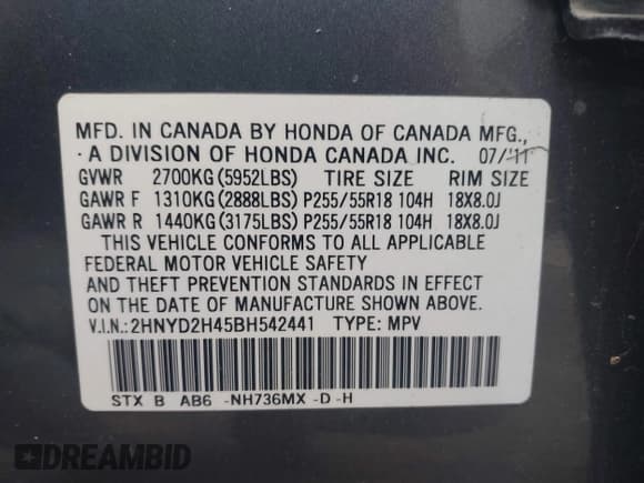 ✅ 2011 Acura MDX Technology • VIN: 2HNYD2H45BH542441 • Lot: 42633613. Wystawiony na IAAI z przebiegiem 194 017 mil. Bezpłatny archiwum sprzedaży aukcyjnych z USA i szczegółowy raport historii pojazdu na DreamBid. Zdjęcie 9.