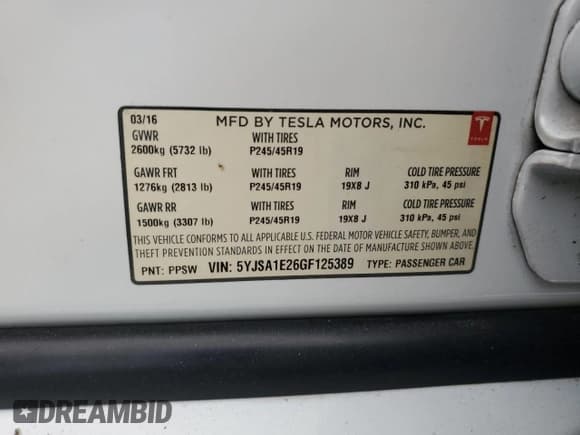 ✅ 2016 Tesla Model S 90D • VIN: 5YJSA1E26GF125389 • Lot: 86315025. Wystawiony na Copart z przebiegiem 112 909 mil. Bezpłatny archiwum sprzedaży aukcyjnych z USA i szczegółowy raport historii pojazdu na DreamBid. Zdjęcie 13.