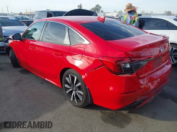✅ 2022 Honda Civic EX • VIN: 2HGFE1F77NH307238 • Lot: 43679134. Listed on IAAI with Not provided. Free auction sales archive from the USA and detailed vehicle history report at DreamBid. Image 3.