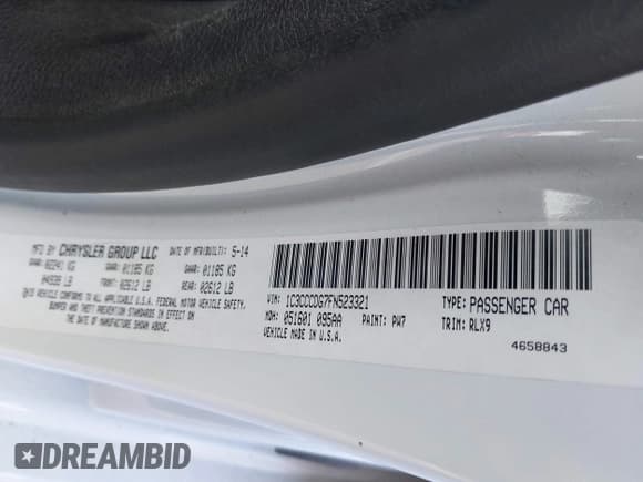 ✅ 2015 Chrysler 200 S • VIN: 1C3CCCDG7FN523321 • Лот: 43570489. Опубликован ранее на IAAI с пробегом 108 471 миль. Бесплатный доступ к архиву аукционных продаж из США и подробный отчёт об истории автомобиля на DreamBid. Изображение 9.