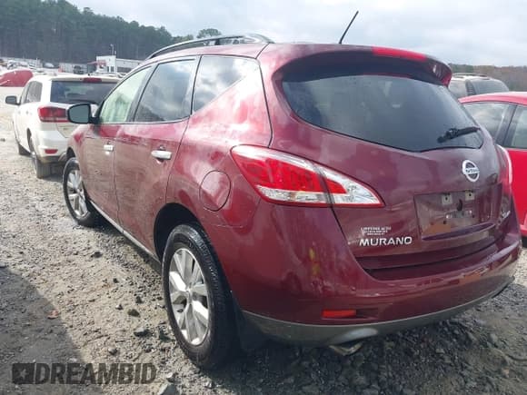 ✅ 2012 Nissan Murano SV • VIN: JN8AZ1MW8CW238862 • Lot: 43753541. Listed on IAAI with 110,065 mi. Free auction sales archive from the USA and detailed vehicle history report at DreamBid. Image 3.