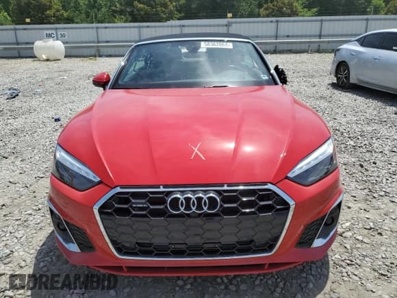 ✅ 2023 Audi A5 Cabriolet S line Prestige • VIN: WAU5AGF56PN005938 • Lot: 58362064. Wystawiony na Copart z przebiegiem 4 569 mil. Bezpłatny archiwum sprzedaży aukcyjnych z USA i szczegółowy raport historii pojazdu na DreamBid. Zdjęcie 5.