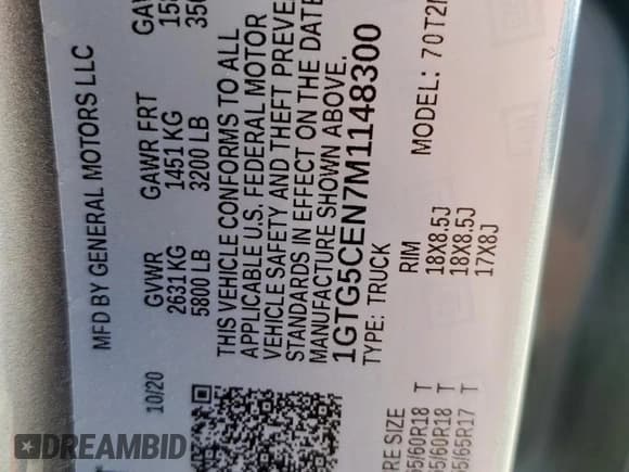 ✅ 2021 GMC Canyon 2WD Elevation • VIN: 1GTG5CEN7M1148300 • Lot: 66389045. Wystawiony na Copart z przebiegiem 143 365 mil. Bezpłatny archiwum sprzedaży aukcyjnych z USA i szczegółowy raport historii pojazdu na DreamBid. Zdjęcie 12.