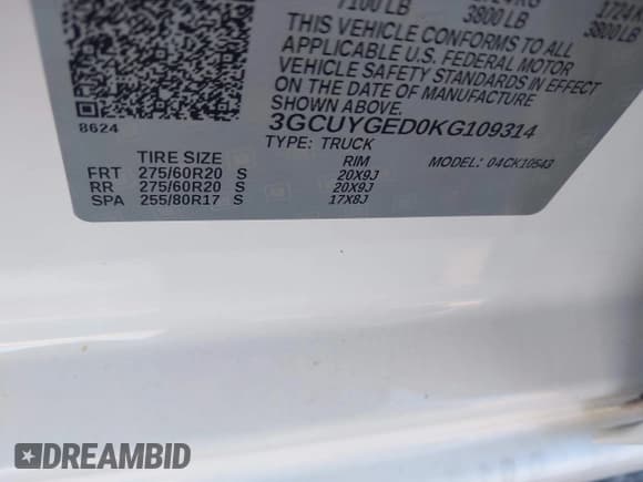 ✅ 2019 Chevrolet Silverado 1500 LTZ • VIN: 3GCUYGED0KG109314 • Lot: 43892760. Wystawiony na IAAI z przebiegiem 98 208 mil. Bezpłatny archiwum sprzedaży aukcyjnych z USA i szczegółowy raport historii pojazdu na DreamBid. Zdjęcie 9.