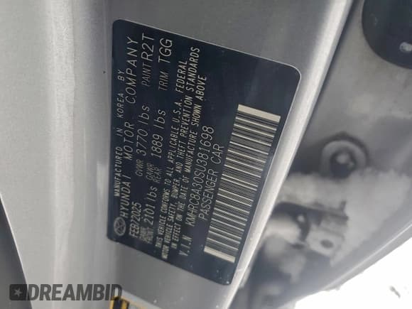 ✅ 2025 Hyundai Venue SEL • VIN: KMHRC8A30SU381698 • Lot: 95406755. Listed on Copart with 15,221 mi. Free auction sales archive from the USA and detailed vehicle history report at DreamBid. Image 13.