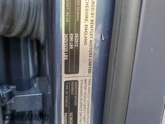 ✅ 2013 Bentley Continental GT • VIN: SCBGR3ZA0DC079677 • Lot: 82753764. Listed on Copart with 58,406 mi. Free auction sales archive from the USA and detailed vehicle history report at DreamBid. Image 14.