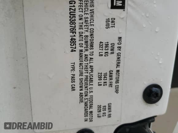 2006 Chevrolet Malibu LTZ z VIN 1G1ZU53876F148574, wystawiony jako Copart lot #61494064 z przebiegiem 155 685 mil mil oraz Szkoda całkowita • Salvage title. Historia ofert i sprzedaży dostępna na DreamBid. Obrazek 12.