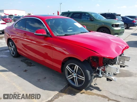 ✅ 2017 BMW 2 Series 230i • VIN: WBA2F9C59HV664568 • Lot: 43522114. Listed on IAAI with 18,084 mi. Free auction sales archive from the USA and detailed vehicle history report at DreamBid. Image 1.
