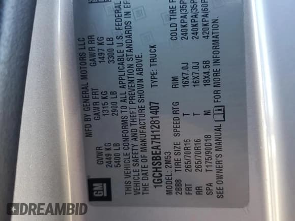 ✅ 2017 Chevrolet Colorado 2WD WT • VIN: 1GCHSBEA7H1281407 • Lot: 91511885. Wystawiony na Copart z przebiegiem 84 637 mil. Bezpłatny archiwum sprzedaży aukcyjnych z USA i szczegółowy raport historii pojazdu na DreamBid. Zdjęcie 13.