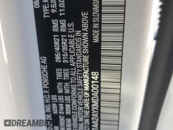 ✅ 2021 Porsche Cayenne • VIN: WP1AA2AYXMDA00148 • Lot: 52647565. Wystawiony na Copart z przebiegiem 27 977 mil. Bezpłatny archiwum sprzedaży aukcyjnych z USA i szczegółowy raport historii pojazdu na DreamBid. Zdjęcie 12.