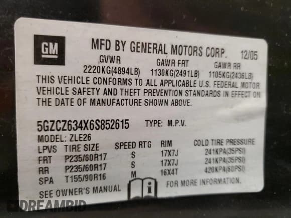 ✅ 2006 Saturn VUE • VIN: 5GZCZ634X6S852615 • Lot: 53688235. Wystawiony na Copart z przebiegiem 217 692 mil. Bezpłatny archiwum sprzedaży aukcyjnych z USA i szczegółowy raport historii pojazdu na DreamBid. Zdjęcie 14.