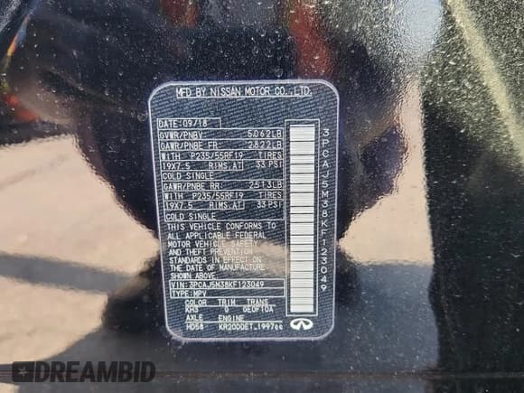 ✅ 2019 Infiniti QX50 Pure • VIN: 3PCAJ5M38KF123049 • Лот: 92630405. Опубликован ранее на Copart с пробегом 84 430 миль. Бесплатный доступ к архиву аукционных продаж из США и подробный отчёт об истории автомобиля на DreamBid. Изображение 13.