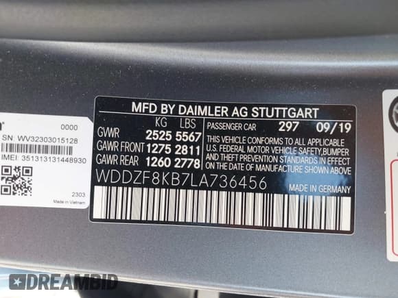 ✅ 2020 Mercedes-Benz E 63 S AMG • VIN: WDDZF8KB7LA736456 • Лот: 42568322. Опубликован ранее на IAAI с пробегом 58 677 миль. Бесплатный доступ к архиву аукционных продаж из США и подробный отчёт об истории автомобиля на DreamBid. Изображение 9.