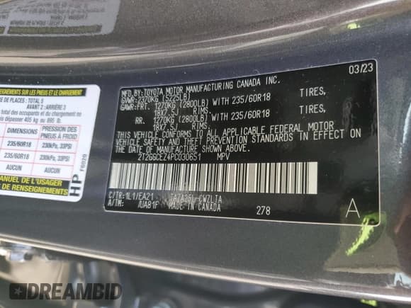 ✅ 2023 Lexus NX 350 Premium • VIN: 2T2GGCEZ4PC030651 • Lot: 85096245. Listed on Copart with 35,840 mi. Free auction sales archive from the USA and detailed vehicle history report at DreamBid. Image 13.