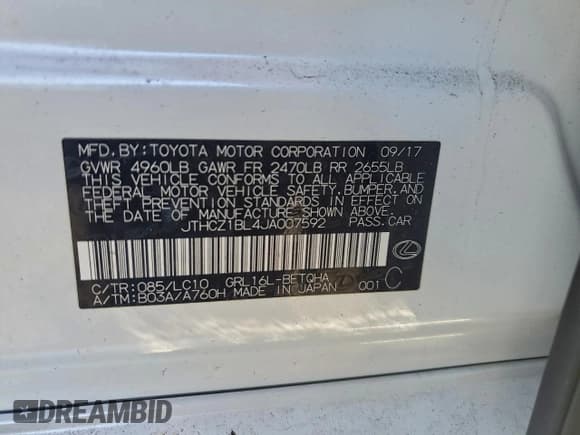 ✅ 2018 Lexus GS 350 • VIN: JTHCZ1BL4JA007592 • Лот: 94116905. Опубликован ранее на Copart с пробегом 63 961 миль. Бесплатный доступ к архиву аукционных продаж из США и подробный отчёт об истории автомобиля на DreamBid. Изображение 12.