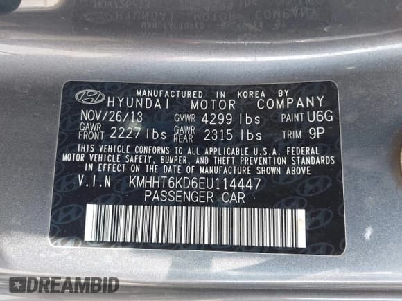 ✅ 2014 Hyundai Genesis Coupe 2.0T • VIN: KMHHT6KD6EU114447 • Lot: 42561898. Wystawiony na IAAI z przebiegiem 101 453 mil. Bezpłatny archiwum sprzedaży aukcyjnych z USA i szczegółowy raport historii pojazdu na DreamBid. Zdjęcie 9.