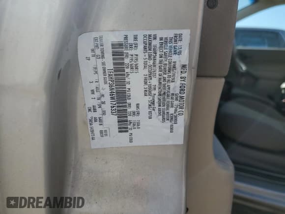 ✅ 2006 Ford Focus SE • VIN: 1FAHP36N46W176337 • Lot: 85678285. Listed on Copart with 166,195 mi. Free auction sales archive from the USA and detailed vehicle history report at DreamBid. Image 12.