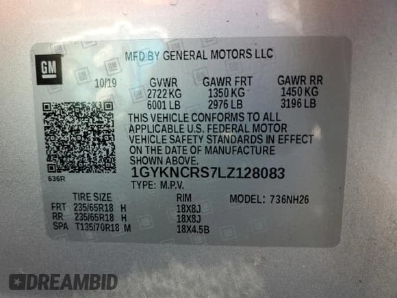 ✅ 2020 Cadillac XT5 Premium Luxury FWD • VIN: 1GYKNCRS7LZ128083 • Лот: 47417475. Опубликован ранее на Copart с пробегом 66 115 миль. Бесплатный доступ к архиву аукционных продаж из США и подробный отчёт об истории автомобиля на DreamBid. Изображение 15.