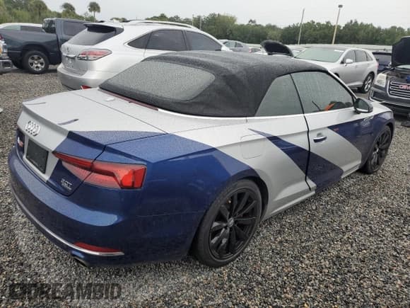 ✅ 2018 Audi A5 Cabriolet Prestige • VIN: WAU2NGF53JN013817 • Lot: 74196474. Listed on Copart with Not provided. Free auction sales archive from the USA and detailed vehicle history report at DreamBid. Image 3.