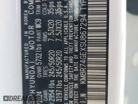 2025 Hyundai Palisade Calligraphy с VIN KM8R74GEXSU867294, выставлен на аукционе Copart как лот 52141715 с пробегом 1 297 миль миль и Списание • Salvage title. История ставок и продаж доступна на DreamBid. Изображение 16.