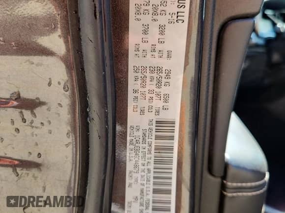 2016 Jeep Grand Cherokee Limited с VIN 1C4RJEBG4GC448679, выставлен на аукционе Copart как лот 84613055 с пробегом 82 940 миль миль и Списание • Salvage title. История ставок и продаж доступна на DreamBid. Изображение 13.