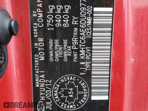 ✅ 2013 Hyundai Veloster Turbo • VIN: KMHTC6AE6DU097734 • Lot: 81153304. Wystawiony na Copart z przebiegiem 160 018 mil. Bezpłatny archiwum sprzedaży aukcyjnych z USA i szczegółowy raport historii pojazdu na DreamBid. Zdjęcie 12.