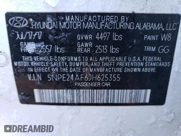 ✅ 2018 Hyundai Sonata SE • VIN: 5NPE24AF6JH625355 • Лот: 39504103. Опубликован ранее на Copart с пробегом 49 709 миль. Бесплатный доступ к архиву аукционных продаж из США и подробный отчёт об истории автомобиля на DreamBid. Изображение 12.