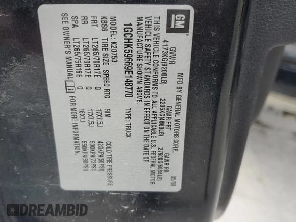✅ 2009 Chevrolet Silverado 2500HD LT • VIN: 1GCHK59669E148770 • Lot: 86714845. Wystawiony na Copart z przebiegiem 248 031 mil. Bezpłatny archiwum sprzedaży aukcyjnych z USA i szczegółowy raport historii pojazdu na DreamBid. Zdjęcie 12.