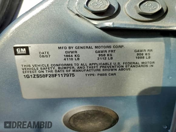 ✅ 2008 Chevrolet Malibu Classic LS 1FL • VIN: 1G1ZS58F28F117975 • Лот: 95293955. Опубликован ранее на Copart с пробегом 293 601 миль. Бесплатный доступ к архиву аукционных продаж из США и подробный отчёт об истории автомобиля на DreamBid. Изображение 13.