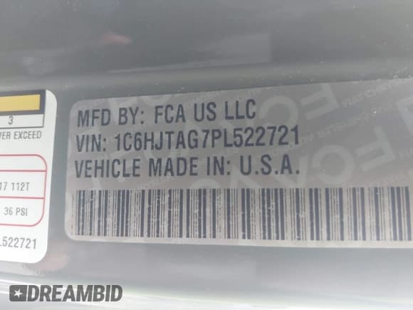 ✅ 2023 Jeep Gladiator Sport S • VIN: 1C6HJTAG7PL522721 • Лот: 42594463. Опубликован ранее на IAAI с пробегом 64 702 миль. Бесплатный доступ к архиву аукционных продаж из США и подробный отчёт об истории автомобиля на DreamBid. Изображение 9.