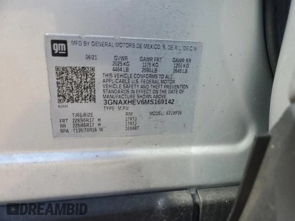 ✅ 2021 Chevrolet Equinox LS • VIN: 3GNAXHEV6MS169142 • Лот: 80792525. Опубликован ранее на Copart с пробегом 86 457 миль. Бесплатный доступ к архиву аукционных продаж из США и подробный отчёт об истории автомобиля на DreamBid. Изображение 14.