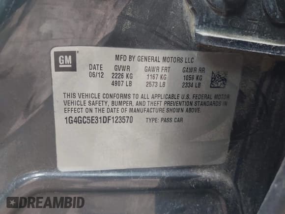 ✅ 2013 Buick LaCrosse Leather • VIN: 1G4GC5E31DF123570 • Lot: 42222947. Wystawiony na IAAI z przebiegiem 122 462 mil. Bezpłatny archiwum sprzedaży aukcyjnych z USA i szczegółowy raport historii pojazdu na DreamBid. Zdjęcie 9.