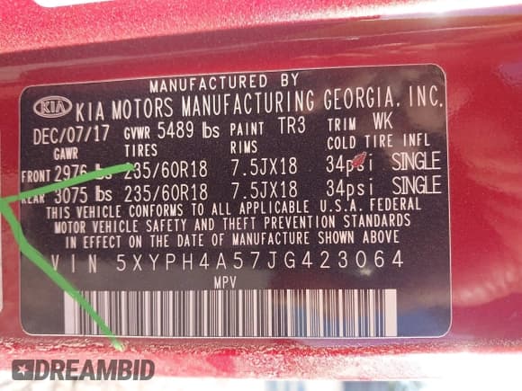 ✅ 2018 Kia Sorento EX • VIN: 5XYPH4A57JG423064 • Lot: 43044608. Wystawiony na IAAI z przebiegiem 134 921 mil. Bezpłatny archiwum sprzedaży aukcyjnych z USA i szczegółowy raport historii pojazdu na DreamBid. Zdjęcie 9.