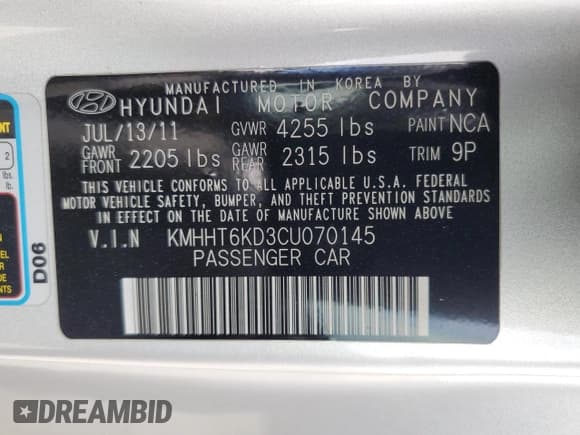 ✅ 2012 Hyundai Genesis Coupe 2.0T • VIN: KMHHT6KD3CU070145 • Лот: 65838175. Опубликован ранее на Copart с пробегом 166 979 миль. Бесплатный доступ к архиву аукционных продаж из США и подробный отчёт об истории автомобиля на DreamBid. Изображение 13.
