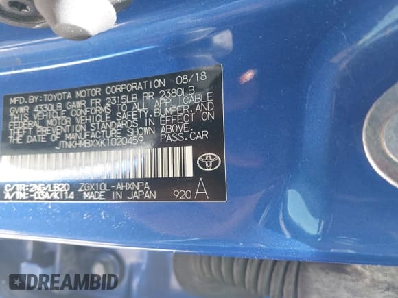 ✅ 2019 Toyota C-HR XLE • VIN: JTNKHMBXXK1020459 • Lot: 42538907. Wystawiony na IAAI z przebiegiem 177 247 mil. Bezpłatny archiwum sprzedaży aukcyjnych z USA i szczegółowy raport historii pojazdu na DreamBid. Zdjęcie 9.